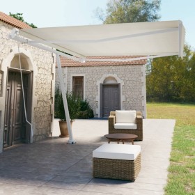 Toldo de pie retráctil manual crema 450x350 cm en Toldos | Comprar online en Foru.es