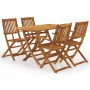 Set comedor de jardín plegable 5 piezas madera maciza de acacia en Conjuntos de jardín | Comprar online en Foru.es
