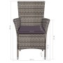 Set de comedor de jardín 7 pzs y cojines ratán sintético gris en Conjuntos de jardín | Comprar online en Foru.es