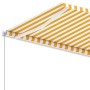 Toldo de pie retráctil manual amarillo y blanco 450x350 cm en Toldos | Comprar online en Foru.es