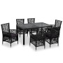Conjunto de comedor de exterior 7 piezas ratán sintético negro en Conjuntos de jardín | Comprar online en Foru.es