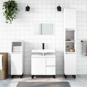 Armario de baño madera contrachapada blanco 65x33x60 cm de vidaXL, Tocadores de baño - Ref: Foro24-831612, Precio: 79,94 €, D...
