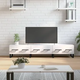 Mueble de TV madera de ingeniería blanco brillo 150x36x30 cm de vidaXL, Muebles TV - Ref: Foro24-829174, Precio: 118,94 €, De...