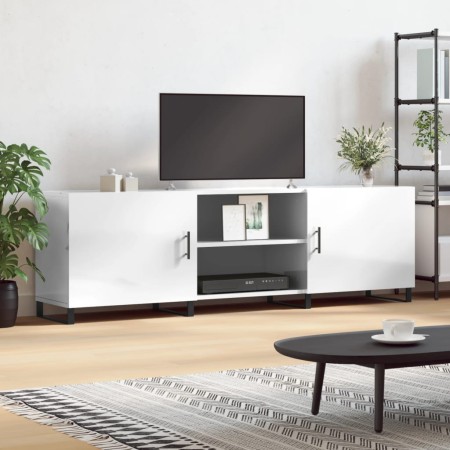 Mueble de TV madera de ingeniería blanco brillante 150x30x50 cm de vidaXL, Muebles TV - Ref: Foro24-829118, Precio: 130,22 €,...