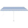 Toldo de pie automático azul y blanco 450x350 cm en Toldos | Comprar online en Foru.es
