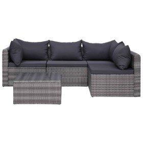 Set de muebles de jardín y cojines 5 pzas. ratán sintético gris en Conjuntos de jardín | Comprar online en Foru.es