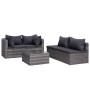 Set de muebles de jardín y cojines 5 pzas. ratán sintético gris en Conjuntos de jardín | Comprar online en Foru.es