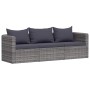 Set de sofás de jardín 3 piezas y cojines ratán sintético gris en Sofás de exterior | Comprar online en Foru.es