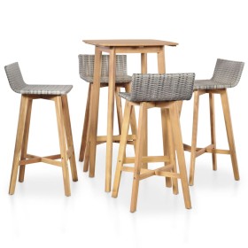 Set de comedor de jardín 5 piezas madera maciza de acacia en Conjuntos de jardín | Comprar online en Foru.es