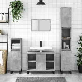 Mueble de baño madera de ingeniería gris hormigón 80x33x60 cm de vidaXL, Tocadores de baño - Ref: Foro24-831640, Precio: 60,0...