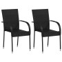 Sillas de jardín apilables 2 unidades ratán sintético negro en Sillas de jardín | Comprar online en Foru.es