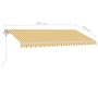 Toldo de pie automático amarillo y blanco 450x350 cm en Toldos | Comprar online en Foru.es