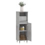 Armario de baño madera contrachapada gris hormigón 30x30x100 cm de vidaXL, Tocadores de baño - Ref: Foro24-831552, Precio: 46...