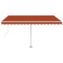 Toldo de pie automático naranja y marrón 450x350 cm en Toldos | Comprar online en Foru.es