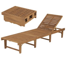 Tumbona plegable de madera maciza de acacia en Tumbonas | Comprar online en Foru.es