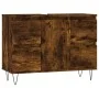 Mueble de baño madera de ingeniería roble ahumado 80x33x60 cm de vidaXL, Tocadores de baño - Ref: Foro24-831657, Precio: 86,4...