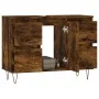 Mueble de baño madera de ingeniería roble ahumado 80x33x60 cm de vidaXL, Tocadores de baño - Ref: Foro24-831657, Precio: 86,4...