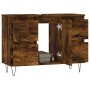 Mueble de baño madera de ingeniería roble ahumado 80x33x60 cm de vidaXL, Tocadores de baño - Ref: Foro24-831657, Precio: 87,8...