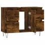 Mueble de baño madera de ingeniería roble ahumado 80x33x60 cm de vidaXL, Tocadores de baño - Ref: Foro24-831657, Precio: 86,4...