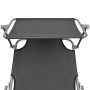 Tumbona plegable con toldo de acero gris en Tumbonas | Comprar online en Foru.es