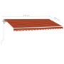 Toldo de pie automático naranja y marrón 450x350 cm en Toldos | Comprar online en Foru.es