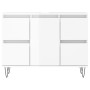 Mueble de baño madera de ingeniería blanco brillo 80x33x60 cm de vidaXL, Tocadores de baño - Ref: Foro24-831654, Precio: 109,...