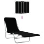 Tumbonas plegables 2 unidades acero y tela negras en Tumbonas | Comprar online en Foru.es
