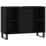 Mueble de baño madera de ingeniería negro 80x33x60 cm de vidaXL, Tocadores de baño - Ref: Foro24-831637, Precio: 57,56 €, Des...
