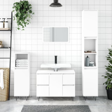 Mueble de baño madera de ingeniería blanco 80x33x60 cm de vidaXL, Tocadores de baño - Ref: Foro24-831652, Precio: 92,46 €, De...