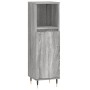 Armario de baño madera contrachapada gris Sonoma 30x30x100 cm de vidaXL, Tocadores de baño - Ref: Foro24-831554, Precio: 49,1...