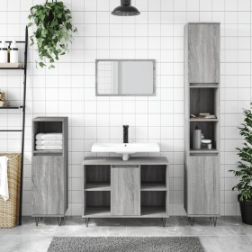 Mueble de baño madera de ingeniería gris Sonoma 80x33x60 cm de vidaXL, Tocadores de baño - Ref: Foro24-831634, Precio: 58,50 ...