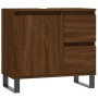 Armario de baño madera contrachapada marrón roble 65x33x60 cm de vidaXL, Tocadores de baño - Ref: Foro24-831619, Precio: 67,8...