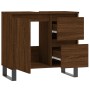 Armario de baño madera contrachapada marrón roble 65x33x60 cm de vidaXL, Tocadores de baño - Ref: Foro24-831619, Precio: 67,8...