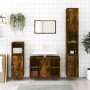 Armario de baño madera contrachapada roble ahumado 30x30x100 cm de vidaXL, Tocadores de baño - Ref: Foro24-831553, Precio: 54...