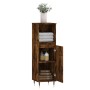 Armario de baño madera contrachapada roble ahumado 30x30x100 cm de vidaXL, Tocadores de baño - Ref: Foro24-831553, Precio: 54...