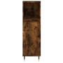 Armario de baño madera contrachapada roble ahumado 30x30x100 cm de vidaXL, Tocadores de baño - Ref: Foro24-831553, Precio: 54...