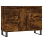Mueble de baño madera de ingeniería roble ahumado 80x33x60 cm de vidaXL, Tocadores de baño - Ref: Foro24-831665, Precio: 91,8...