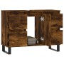 Mueble de baño madera de ingeniería roble ahumado 80x33x60 cm de vidaXL, Tocadores de baño - Ref: Foro24-831665, Precio: 91,8...