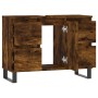 Mueble de baño madera de ingeniería roble ahumado 80x33x60 cm de vidaXL, Tocadores de baño - Ref: Foro24-831665, Precio: 91,8...