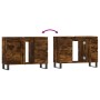 Mueble de baño madera de ingeniería roble ahumado 80x33x60 cm de vidaXL, Tocadores de baño - Ref: Foro24-831665, Precio: 91,8...