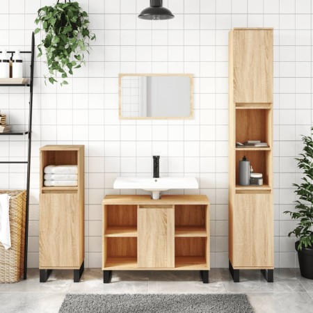 Mueble de baño madera de ingeniería roble Sonoma 80x33x60 cm de vidaXL, Tocadores de baño - Ref: Foro24-831631, Precio: 60,45...