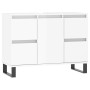 Mueble de baño madera de ingeniería blanco brillo 80x33x60 cm de vidaXL, Tocadores de baño - Ref: Foro24-831662, Precio: 116,...