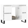 Mueble de baño madera de ingeniería blanco brillo 80x33x60 cm de vidaXL, Tocadores de baño - Ref: Foro24-831662, Precio: 116,...