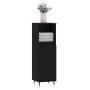 Armario de baño madera contrachapada negro 30x30x100 cm de vidaXL, Tocadores de baño - Ref: Foro24-831549, Precio: 58,15 €, D...