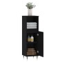 Armario de baño madera contrachapada negro 30x30x100 cm de vidaXL, Tocadores de baño - Ref: Foro24-831549, Precio: 58,15 €, D...