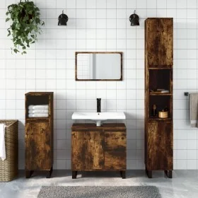 Armario de baño madera contrachapada roble ahumado 65x33x60 cm de vidaXL, Tocadores de baño - Ref: Foro24-831617, Precio: 71,...