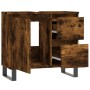 Armario de baño madera contrachapada roble ahumado 65x33x60 cm de vidaXL, Tocadores de baño - Ref: Foro24-831617, Precio: 72,...