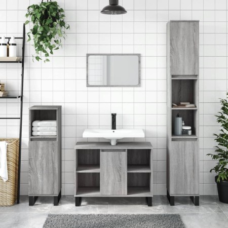 Mueble de baño madera de ingeniería gris Sonoma 80x33x60 cm de vidaXL, Tocadores de baño - Ref: Foro24-831642, Precio: 63,43 ...