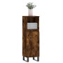 Armario de baño madera contrachapada roble ahumado 30x30x100 cm de vidaXL, Tocadores de baño - Ref: Foro24-831569, Precio: 50...