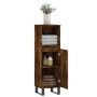 Armario de baño madera contrachapada roble ahumado 30x30x100 cm de vidaXL, Tocadores de baño - Ref: Foro24-831569, Precio: 50...